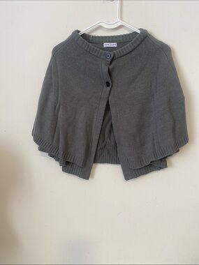 Anne Klein Charcoal Gray Knit Capelet Shrug